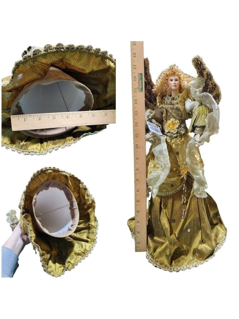 Vtg InArt Large Angel whimsical decor tree topper Thailand
